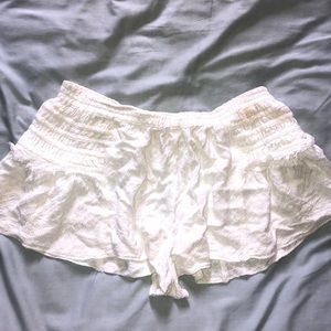 Free People white flowy shorts
